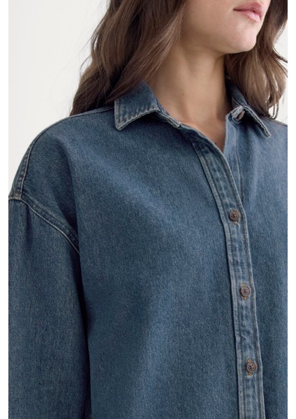 Oversize Gömlek & Mini Etek Ikili Denim Takım - Modern Kesim Ikili Kot Takım (Gömlek-Etek). indirimleri