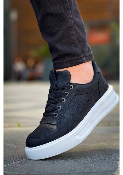 Nrzsnt KB-006 Kuback Siyah Cilt Yüksek Taban Bağcıklı Günlük Erkek Ayakkabı (Numara: 40) indirimleri