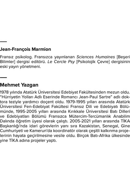 Psikolojinin Tarihi - Jean-François Marmion modelleri