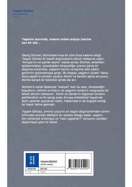Yaşam Görüsü - Georg Simmel fiyatları
