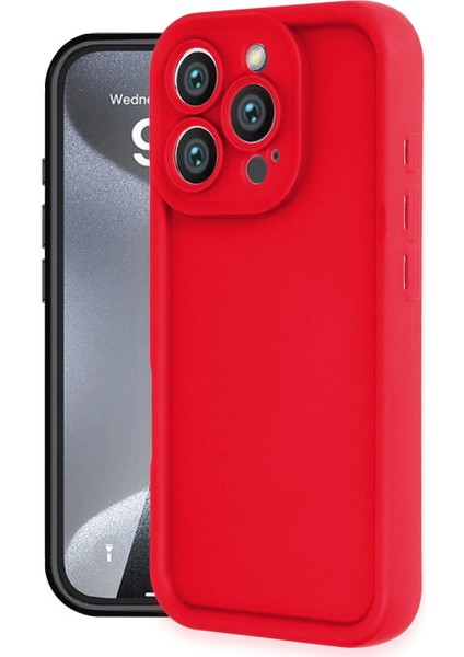 iPhone 16 Pro Kılıf Viera Silikon - KIRMIZI-(5796) - MK001R-4M4YW6