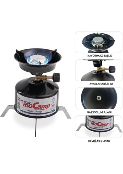 Kolay Ayarlanabilir Alevli ve Güvenli Metal Kamp Ocağı - MK001R-4OHE54 indirimleri