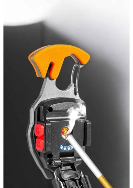 Yeni Nesil Kamp Feneri Çok Fonksiyonlu Fener Anahtarlık USB Çakmaklı Cam Kırıc - MK001R-4OILV modelleri