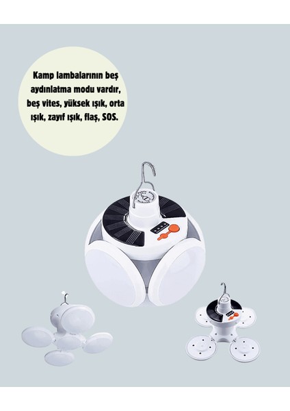 Çok Amaçlı Katlanabilir Güneş Enerjili Kamp Lambası – Masa Üstü ve Asılab - MK001R-4OI0A fiyatları