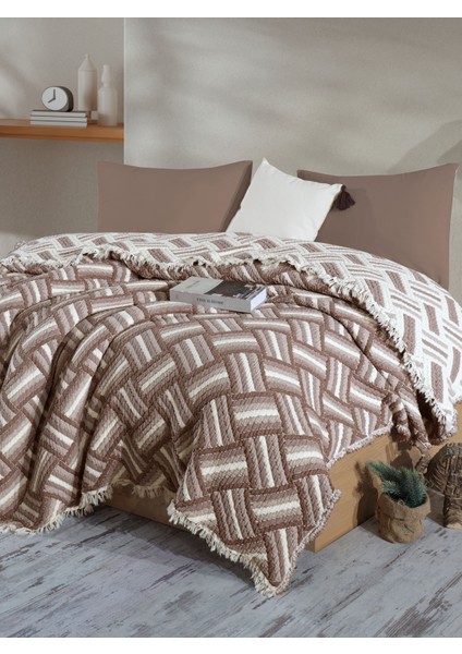 Çift Taraflı, Hasır Desenli, 5 Katlı, Dolgulu Müslin Battaniye, Yorgan, 220 x 240 cm fiyatları