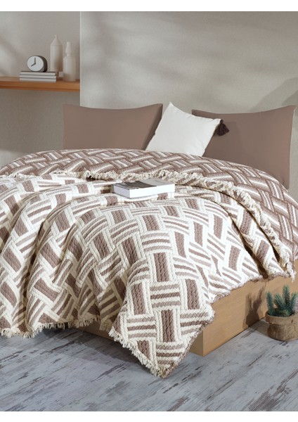 Çift Taraflı, Hasır Desenli, 5 Katlı, Dolgulu Müslin Battaniye, Yorgan, 220 x 240 cm fırsatları