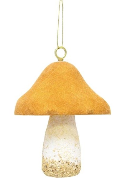 Yılbaşı Ağaç Süsü Asılabilir Kadife Dokulu Mantar Figürlü Dekoratif Süs Amber 10 cm fiyatları