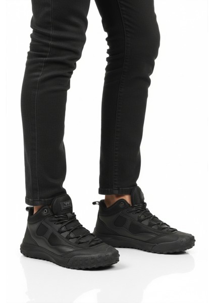 Siyah Bağcıklı Erkek Outdoor Ayakkabı