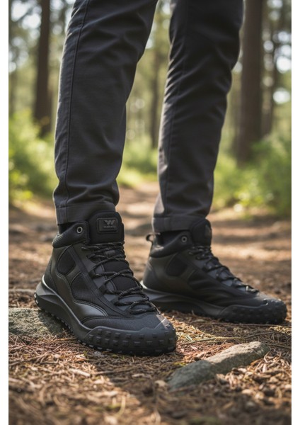 Siyah Bağcıklı Erkek Outdoor Ayakkabı modelleri