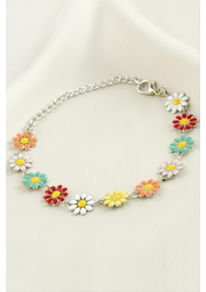 Nrzsnt Papatya Mineli Bileklik-Renkli