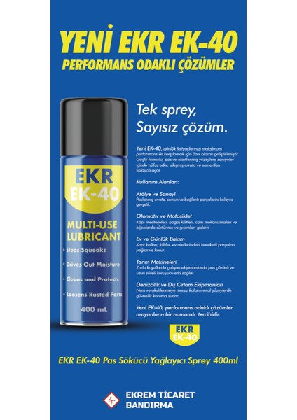 EK40 Pas Sökücü Yağlayıcı Sprey 400ML