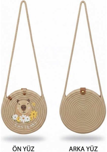 El Yapımı Çocuklara Uygun Temalı Organik Ip Çocuk Çantası (Çap 17 Cm) modelleri