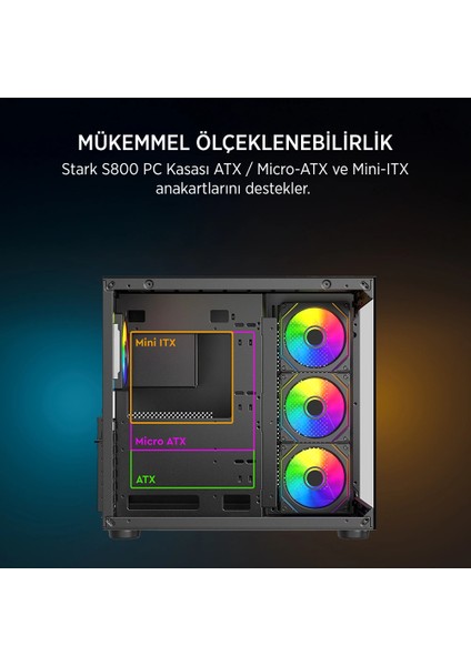 Stark S800 4x Argb Black Kasa 750W modelleri