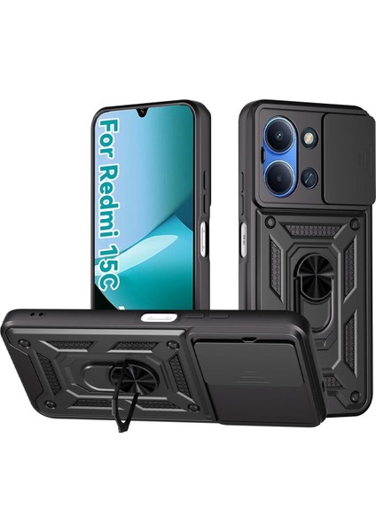 Xiaomi Redmi 15C 4g Pars Lens Yüzüklü Silikon - SIYAH-(5796) - MK001R-4O8RP8