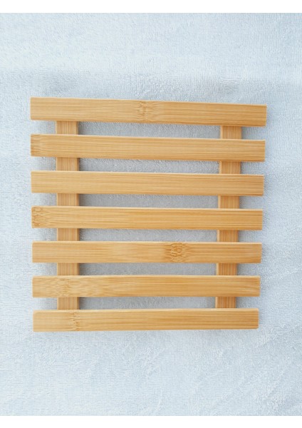 Ahşap Bambu Nihale Çaydanlık Altlığı Kare Tencere Altlığı Çaydanlık Matı
