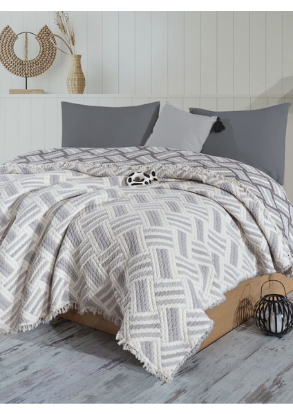 Çift Taraflı, Hasır Desenli, 5 Katlı, Dolgulu Müslin Battaniye, Yorgan, 220 x 240 cm fırsatları