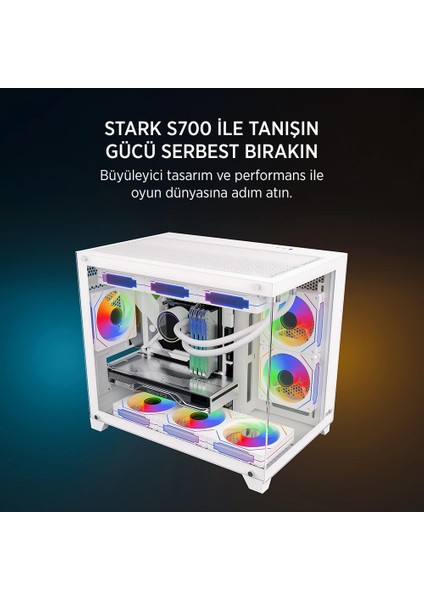 Stark S700 750W Beyaz Gamıng Kasa fiyatları