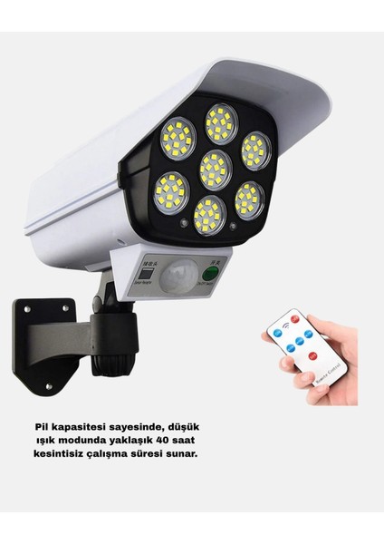 Güneş Enerjili Güvenlik Işığı Dış Mekan 5 Eksen Ayarlı ve Pır Hareket Sens - MK001R-4O86X fırsatları