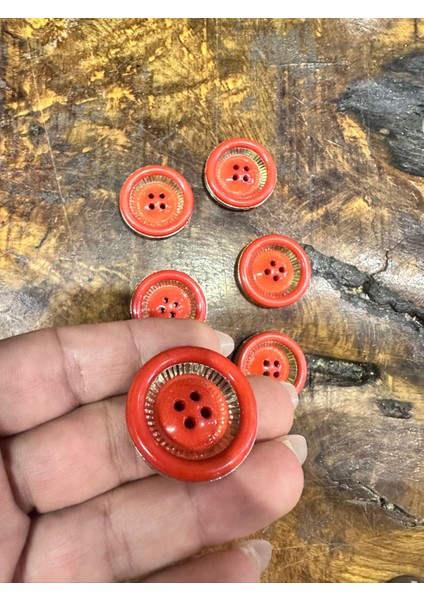 6 Adet Kırmızı Düğme Set 3 cm Çap fiyatları
