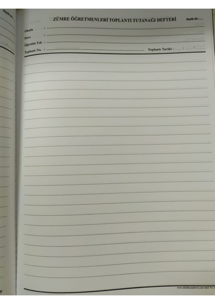 Zümre Öğretmenleri Toplantı Defteri (40 Yaprak 80 Sayfa) fiyatları