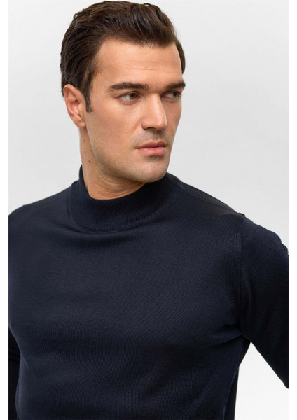 Yün Akrilik Yarım Balıkçı Yaka Lacivert Erkek Kazak TR2013700485 modelleri