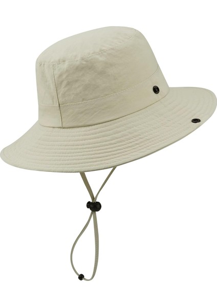 Yazlık Katlanabilir Geniş Siperlikli Bej Safari Kovboy Şapkası Unisex Fötr Bucket Balıkçı Şapka fiyatları