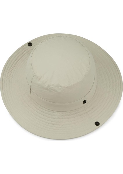 Yazlık Katlanabilir Geniş Siperlikli Bej Safari Kovboy Şapkası Unisex Fötr Bucket Balıkçı Şapka fırsatları