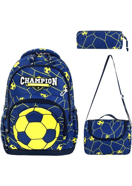 Ultra Lüks Erkek Çocuk Su Geçirmez İlkokul Çantası Termal Beslenme ve Kalemlik
