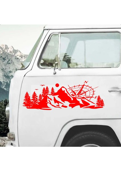 Pusula ve Dağ Sticker - 4x4 Kamp Adventure Pickup Karavan Araba Sticker - 00303 modelleri