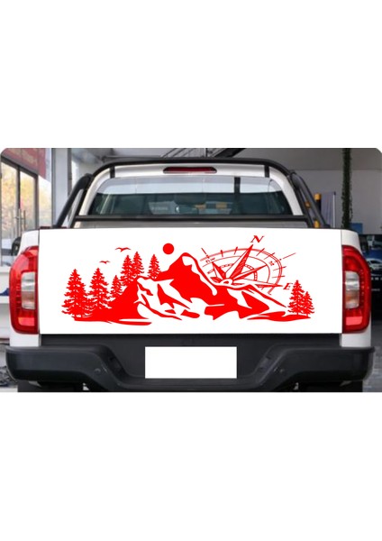 Pusula ve Dağ Sticker - 4x4 Kamp Adventure Pickup Karavan Araba Sticker - 00303 fırsatları