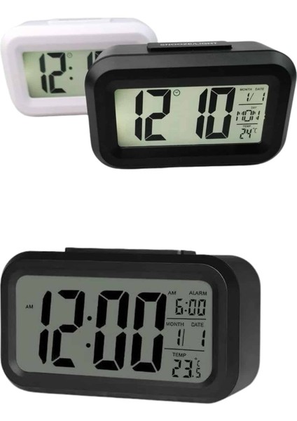 Dijital Masa Saati Termometreli Takvim Çalar Saat LED Ekran Pilli - MK001R-4OJLP3 modelleri