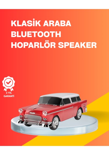 Taşınabilir Klasik Araç Tasarımlı Kablosuz Hoparlör - MK001R-4OIIJ3