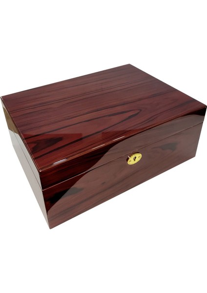 De Folu Bordo Anahtarlı Humidor Puro Kutusu RC63-D