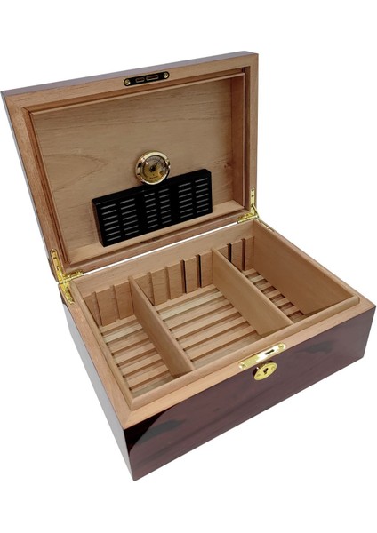 De Folu Bordo Anahtarlı Humidor Puro Kutusu RC63-D modelleri