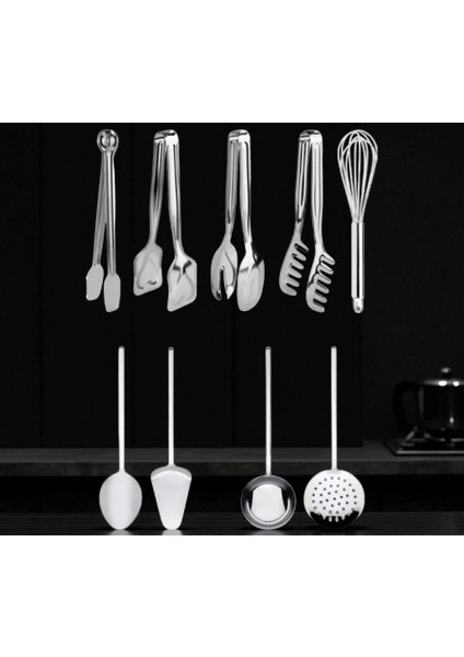 9 Parça Mutfak Çeyiz Için Servis, Pasta, Makarna, Salata Maşası Kepçe, Kevgir, Kaşık, Spatula Seti fiyatları