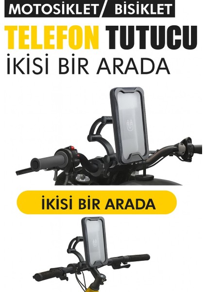 Motosiklet ve Bisiklet Atv Scooter Gidon Telefon Tutucu 360° Döner Başlıklı Su Geçirmez fiyatları