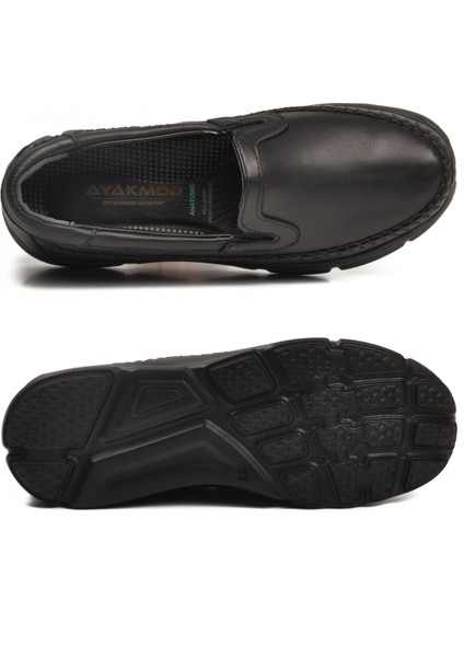 Siyah Hakiki Deri Ortopedik Kadın Casual Ayakkabı indirimleri