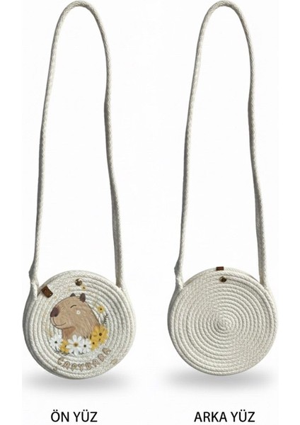 El Yapımı Çocuklara Uygun Temalı Organik Ip Çocuk Çantası (Çap 17 Cm) fiyatları