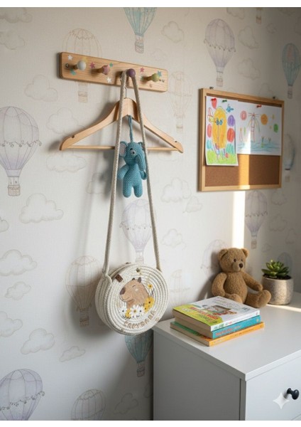 El Yapımı Çocuklara Uygun Temalı Organik Ip Çocuk Çantası (Çap 17 Cm) fırsatları