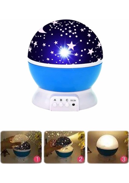 Yıldızlı Gece Lambası Mor Projeksiyon Görünümlü Masa Lambası Renk Değişti - MK001R-4OJVA fiyatları