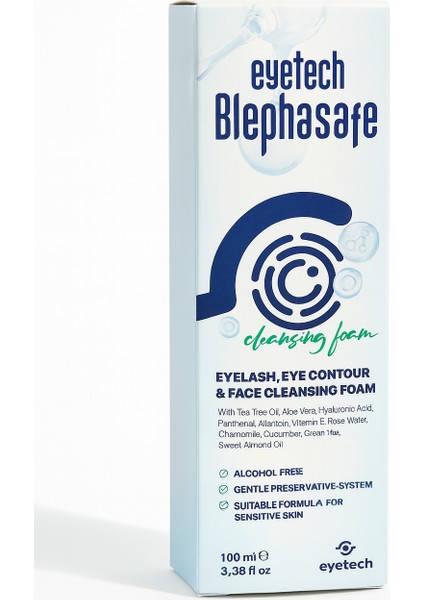 Blephasafe 100 ml Kirpik , Göz Çevresi ve Yüz Temizleme Köpüğü