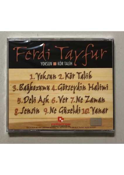 Ferdi Tayfur Yoksun Kör Talih CD (Jelatininde Sıfır Orijinal Dönem Baskı Cd) fiyatları
