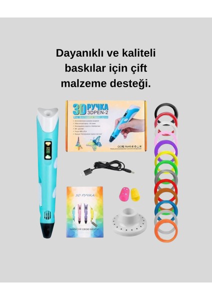 Abs ve Pla Filament Destekli 3D Yazıcı Kalem - MK001R-4OGZT8 fırsatları