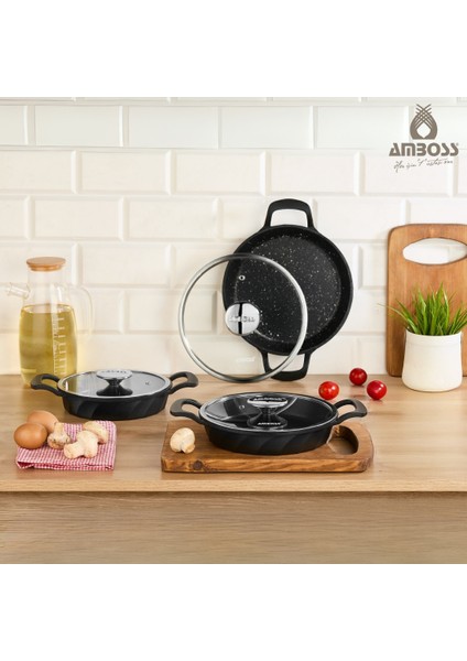 Kuvars 6 Parça Döküm Sahan Seti