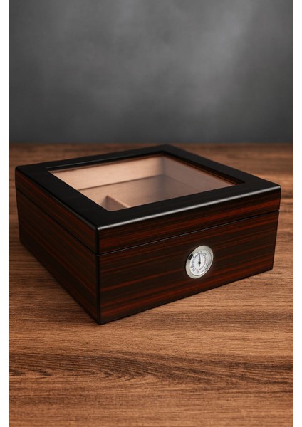 Kırmızı Camlı Humidor Puro Kutusu RC42KRX modelleri