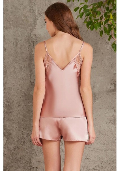 7085 Saten 4'lü Gecelik&sabahlık Büstiyerli Şort Takım fırsatları