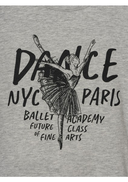 Kız Çocuk Gri Grafik T-Shirt fiyatları