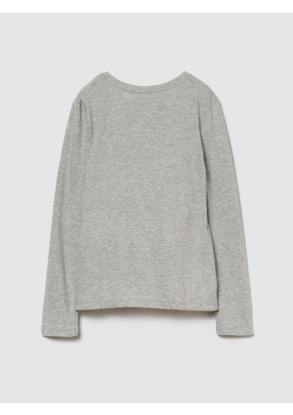 Kız Çocuk Gri Grafik T-Shirt modelleri