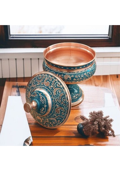 Bakır Şekerlik Saf Bakır Şekerlik 23*14 cm Büyük Boy El Işlemeli Bakır Çikolatalık Erzurum Bakır Gondol fırsatları