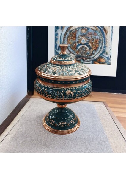 Bakır Şekerlik Saf Bakır Şekerlik 23*14 cm Büyük Boy El Işlemeli Bakır Çikolatalık Erzurum Bakır Gondol indirimleri